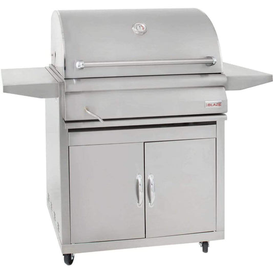 Blaze 32-Inch Freestanding Stainless Steel Charcoal Grill With Adjustable Charcoal Tray - BLZ-4-CHAR - Grills N more