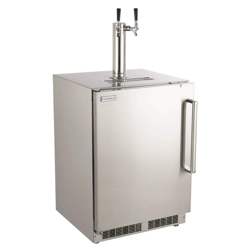 Fire Magic 24-Inch Outdoor Rated Dual Tap Kegerator w/ Stainless Steel Premium Door - 3594-DR/L - Grills N More