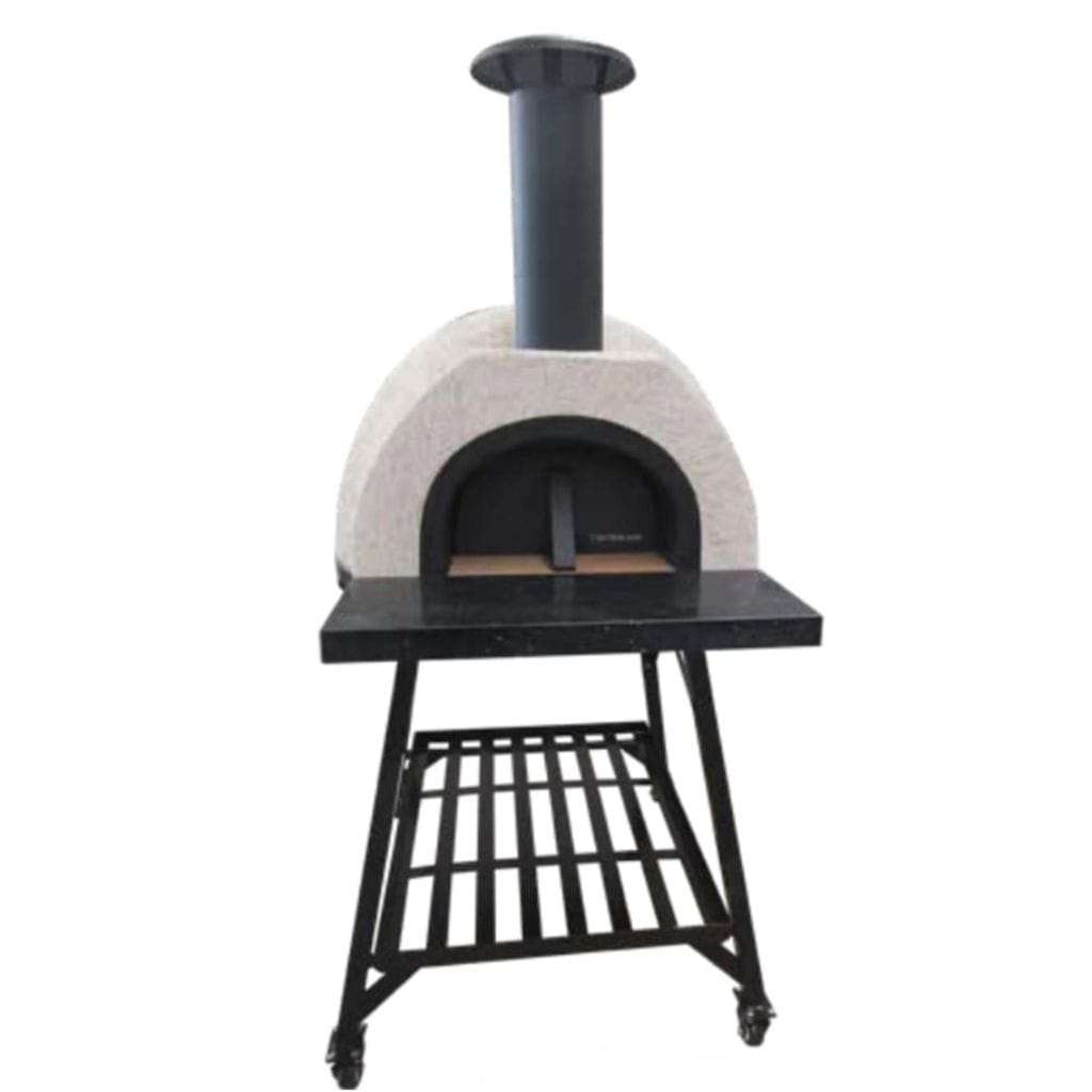 WPPO 37-Inch DIY Wood Fired Outdoor Pizza Oven - Includes SS Flue and Black Door - Grills N More