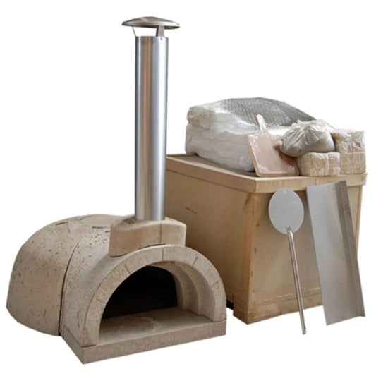 WPPO 52-Inch DIY Wood Fired Outdoor Pizza Oven - Includes SS Flue and Black Door - Grills N More